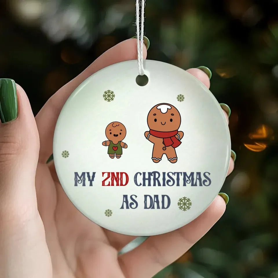 My Year Number Christmas As Dad With Gingerbread - Custom Year - Personalized Gift For Dad - Ornament