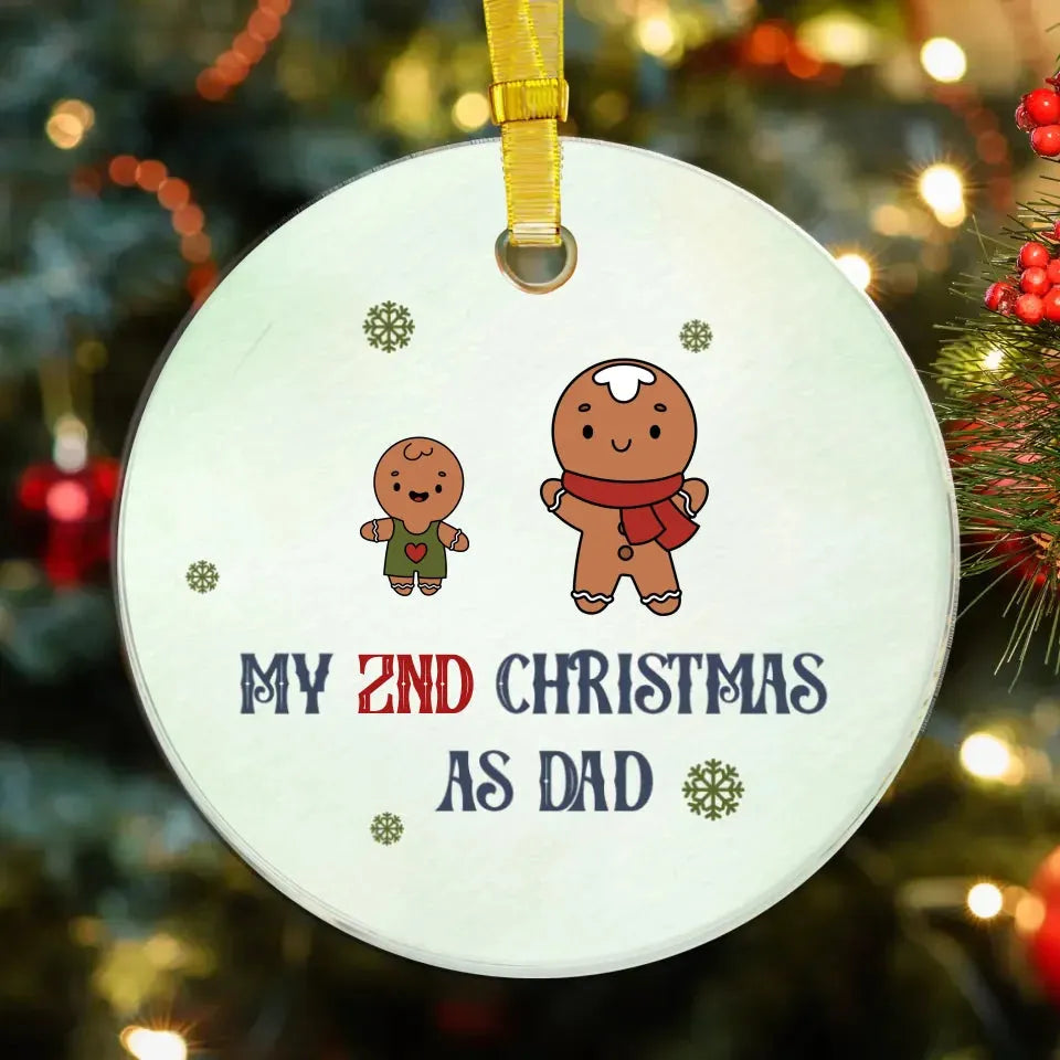 My Year Number Christmas As Dad With Gingerbread - Custom Year - Personalized Gift For Dad - Ornament