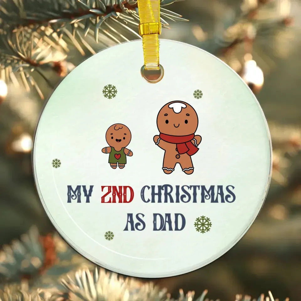 My Year Number Christmas As Dad With Gingerbread - Custom Year - Personalized Gift For Dad - Ornament