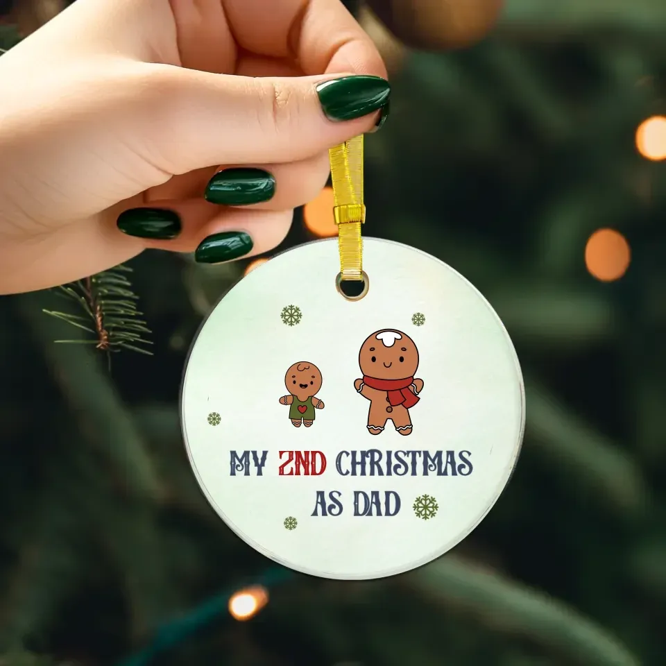 My Year Number Christmas As Dad With Gingerbread - Custom Year - Personalized Gift For Dad - Ornament