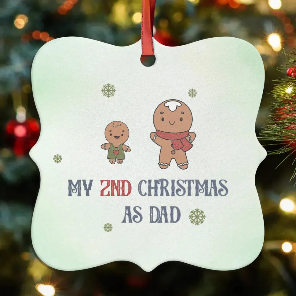 My Year Number Christmas As Dad With Gingerbread - Custom Year - Personalized Gift For Dad - Ornament