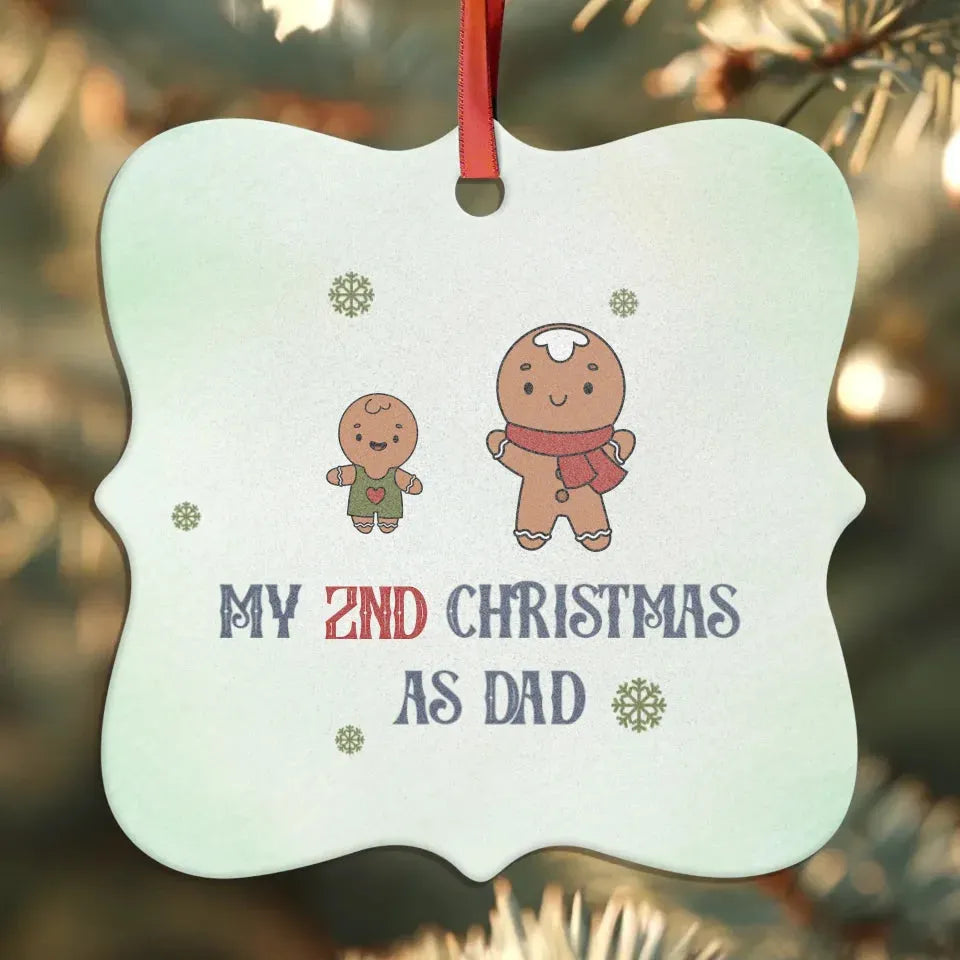 My Year Number Christmas As Dad With Gingerbread - Custom Year - Personalized Gift For Dad - Ornament