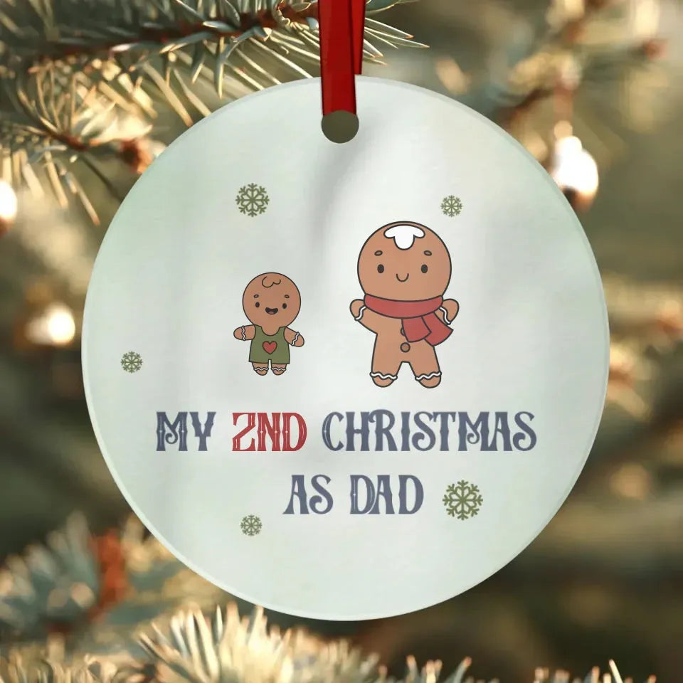 My Year Number Christmas As Dad With Gingerbread - Custom Year - Personalized Gift For Dad - Ornament