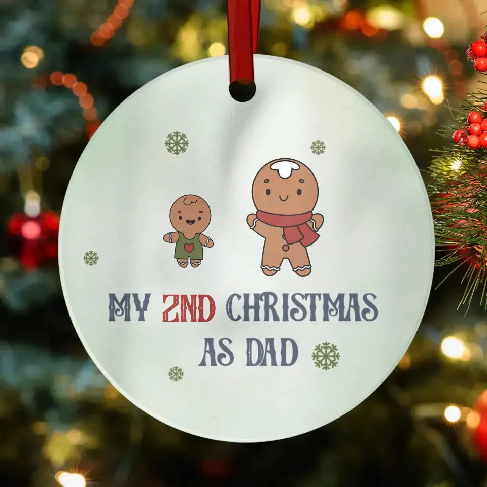 My Year Number Christmas As Dad With Gingerbread - Custom Year - Personalized Gift For Dad - Ornament