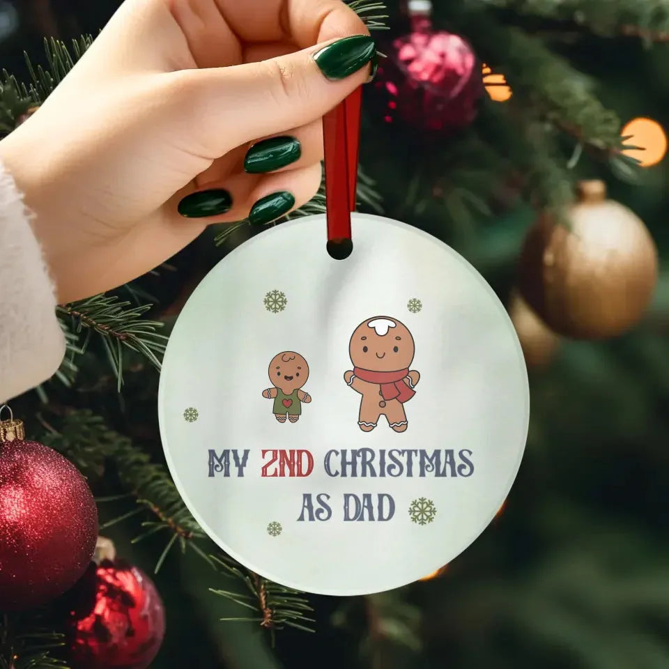 My Year Number Christmas As Dad With Gingerbread - Custom Year - Personalized Gift For Dad - Ornament