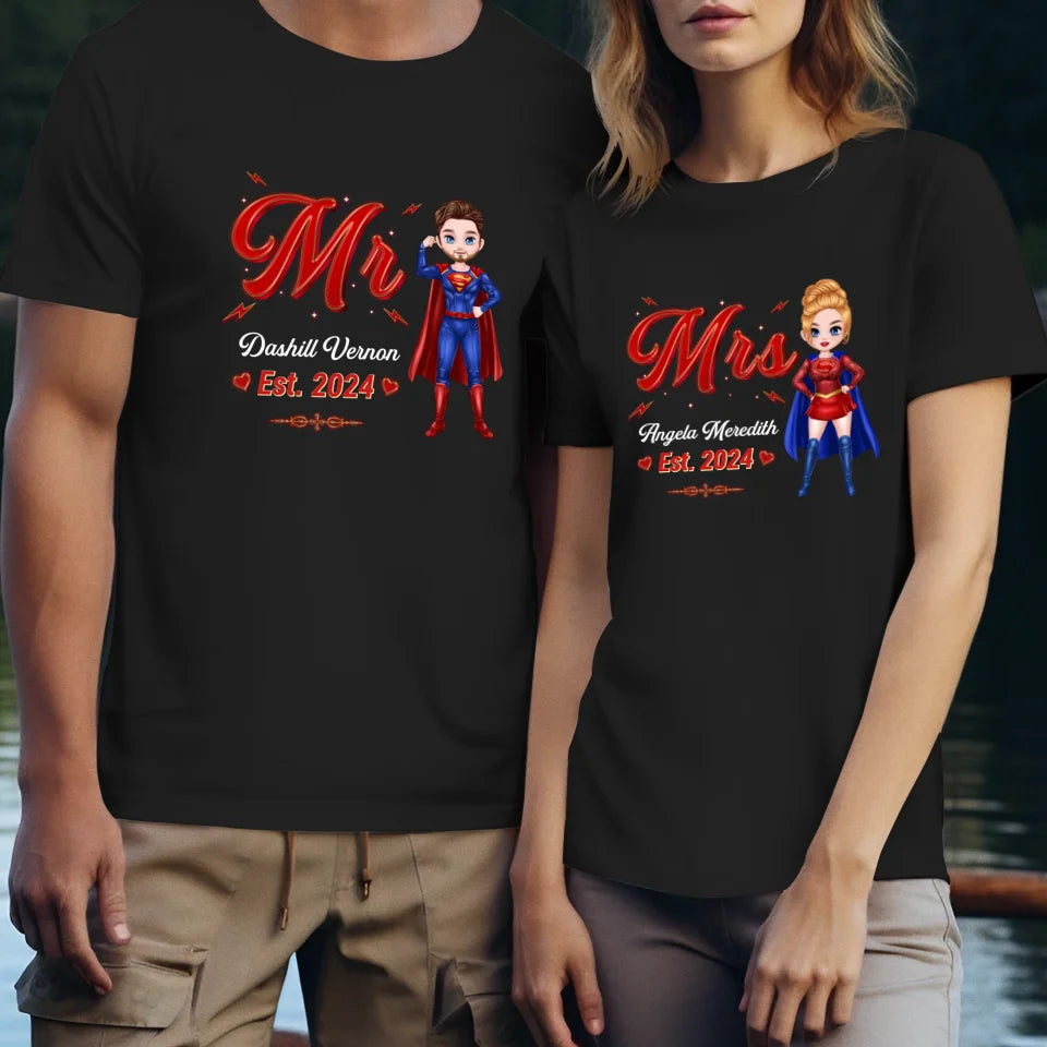 Mr Mrs Matching Shirts - Personalized Gifts For Couples - Unisex T-shirt