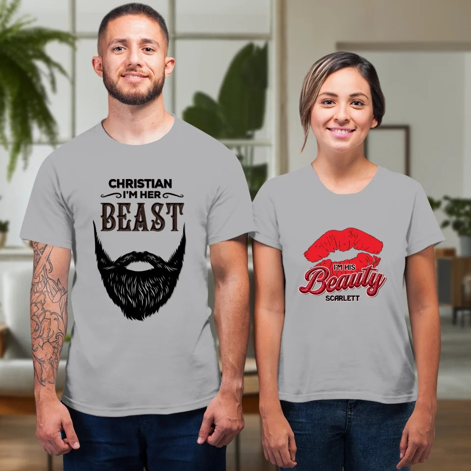 Beauty & Beast - Personalized Gifts For Couples - Unisex T-Shirt