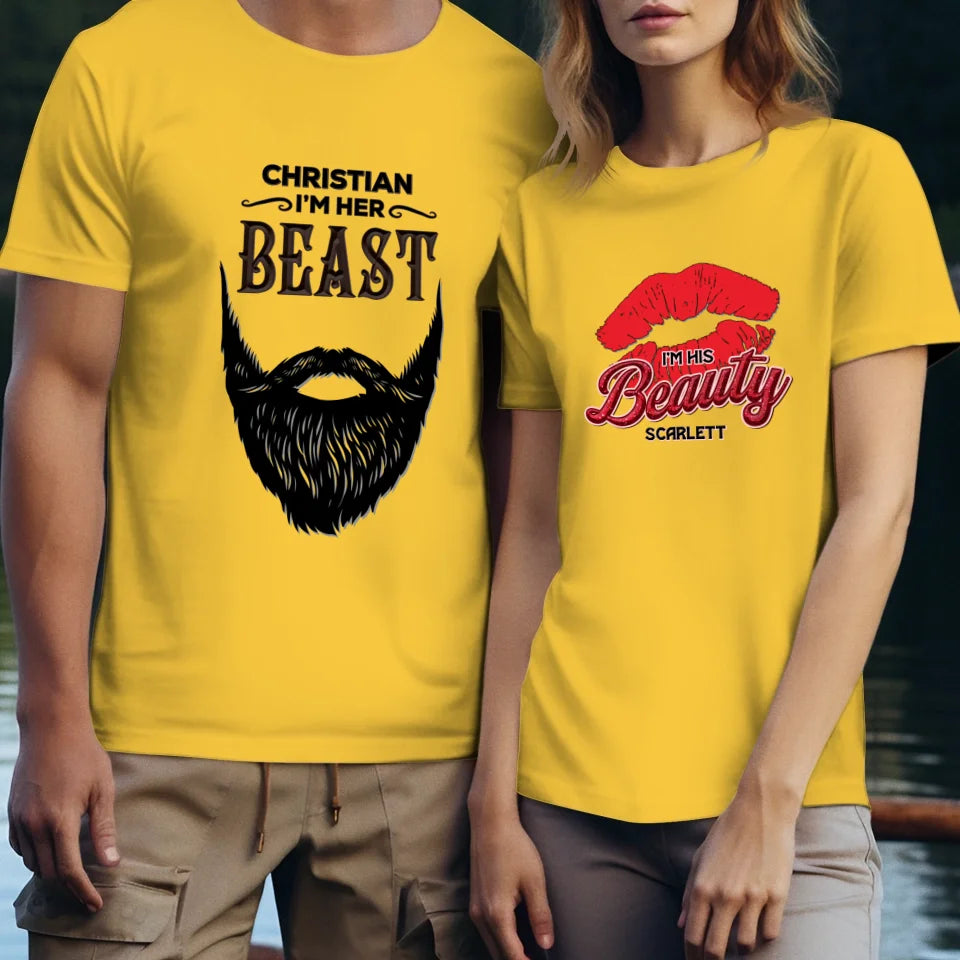 Beauty & Beast - Personalized Gifts For Couples - Unisex T-Shirt