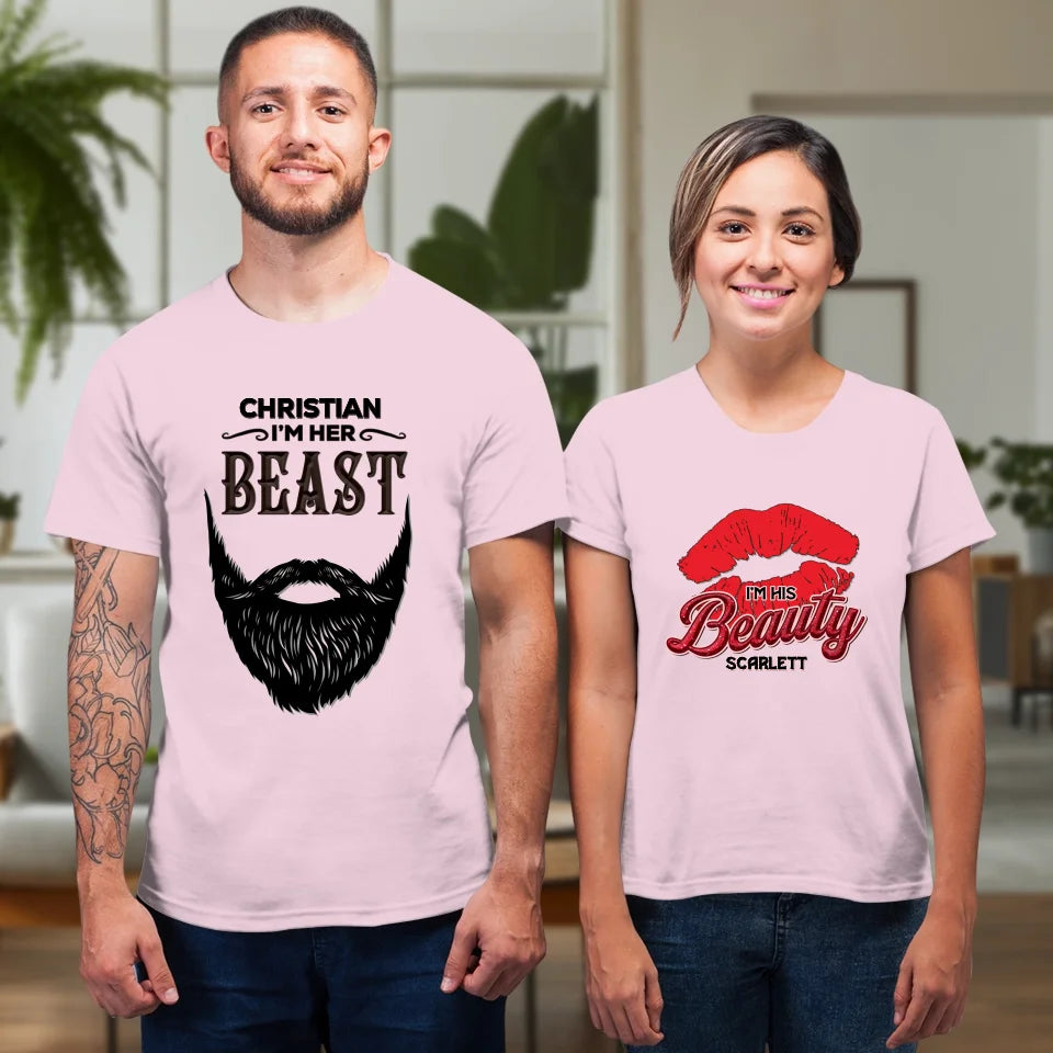 Beauty & Beast - Personalized Gifts For Couples - Unisex T-Shirt