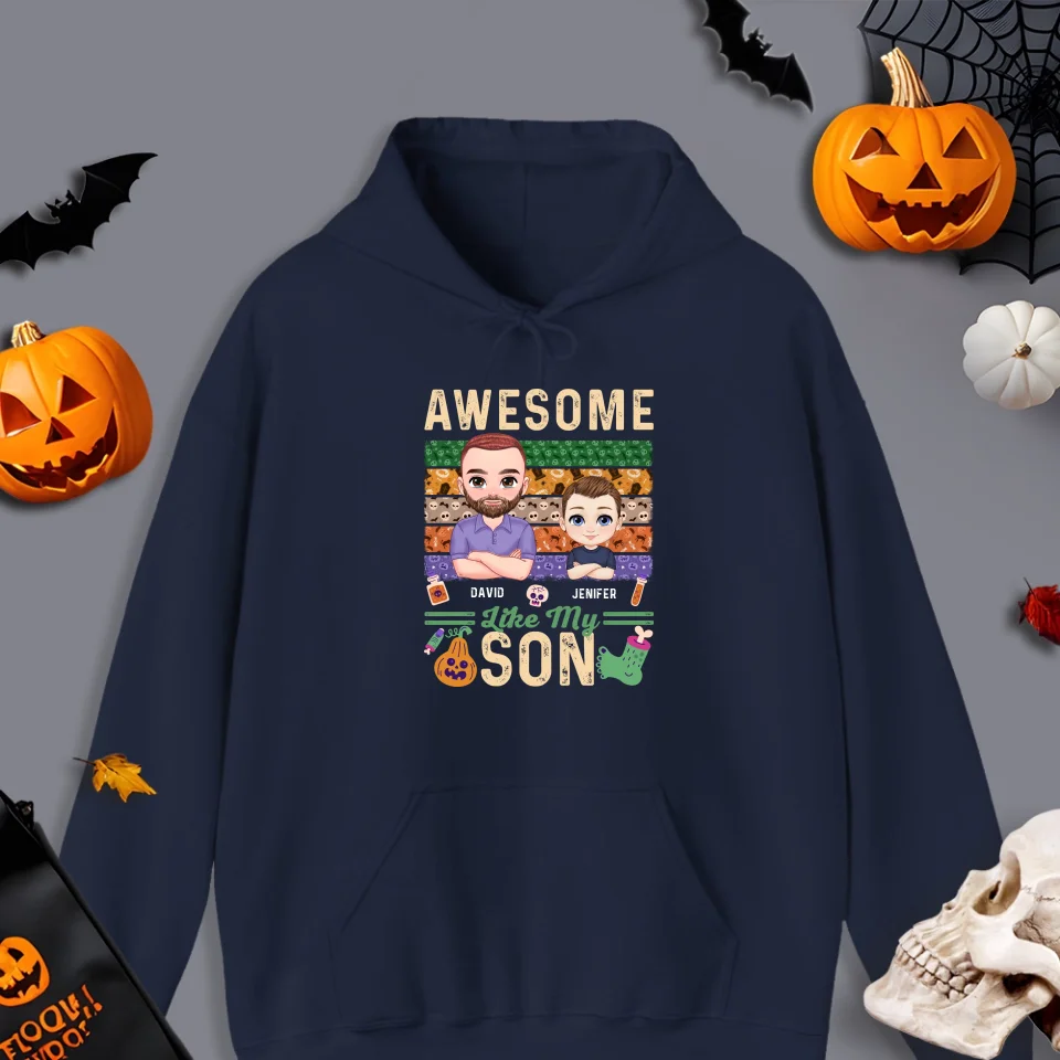 Awesome Like My Son - Custom Name - Personalized Gifts For Dad - Hoodie