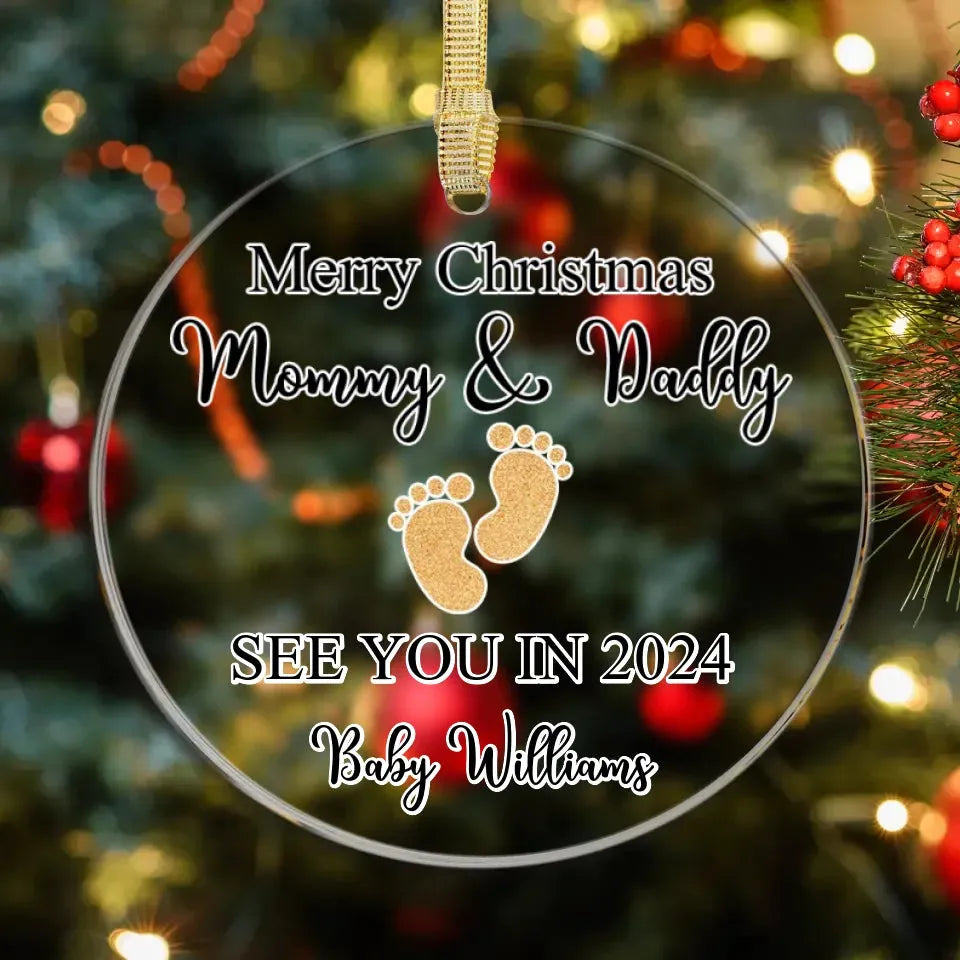 Merry Christmas Mommy And Daddy - Custom Name - Personalized Gift For Mom - Ornament