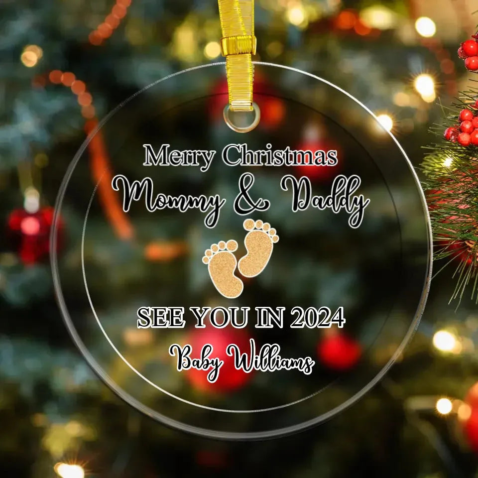 Merry Christmas Mommy And Daddy - Custom Name - Personalized Gift For Mom - Ornament