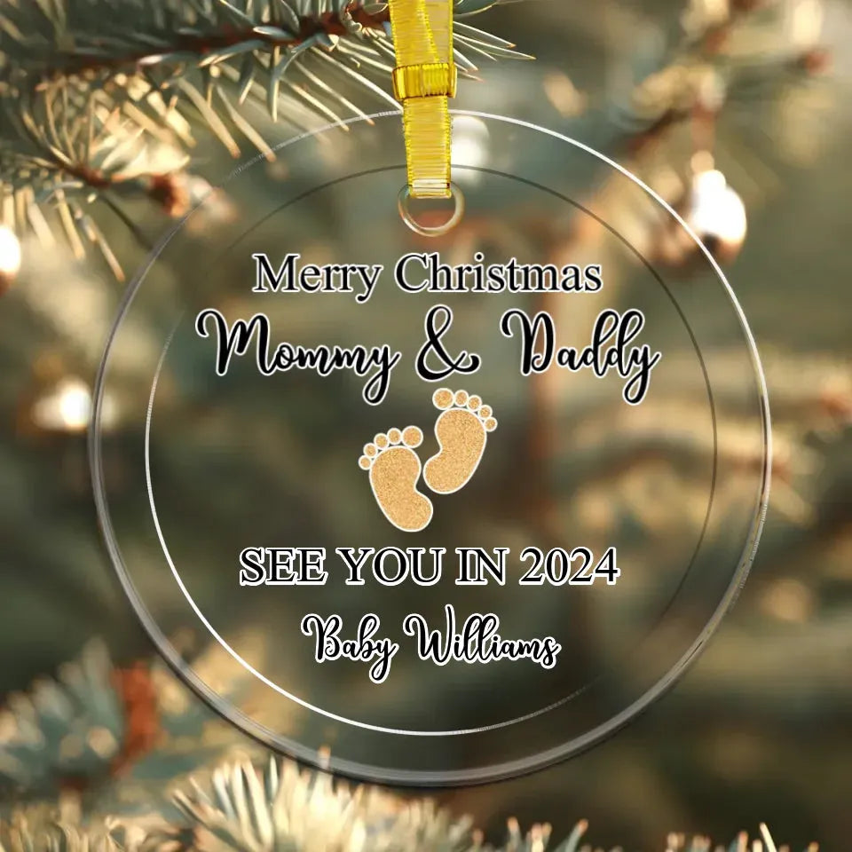 Merry Christmas Mommy And Daddy - Custom Name - Personalized Gift For Mom - Ornament