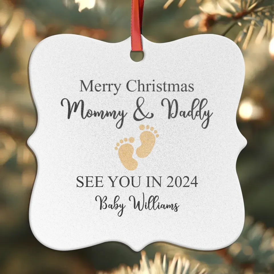 Merry Christmas Mommy And Daddy - Custom Name - Personalized Gift For Mom - Ornament