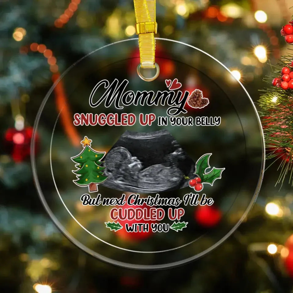 This Christmas, Nestled Inside, Next Year, BY Your Side, Mom - Custom Photo - Personalized Gift For Mom - Ornament