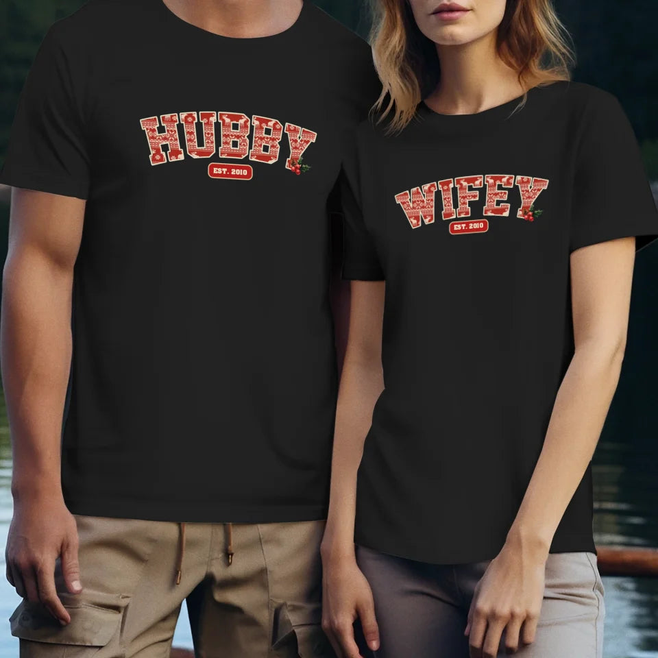 Wifey Pattern - Custom Name - Personalized Gift For Couples - Unisex T-Shirt