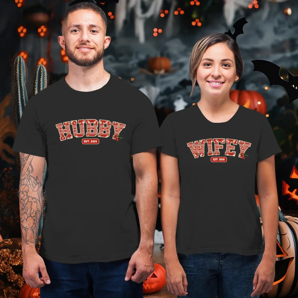 Wifey Pattern - Custom Name - Personalized Gift For Couples - Unisex T-Shirt