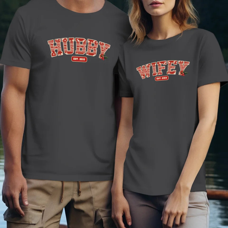 Wifey Pattern - Custom Name - Personalized Gift For Couples - Unisex T-Shirt