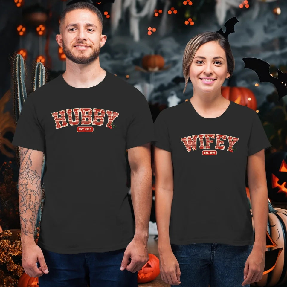 Wifey Pattern - Custom Name - Personalized Gift For Couples - Unisex T-Shirt