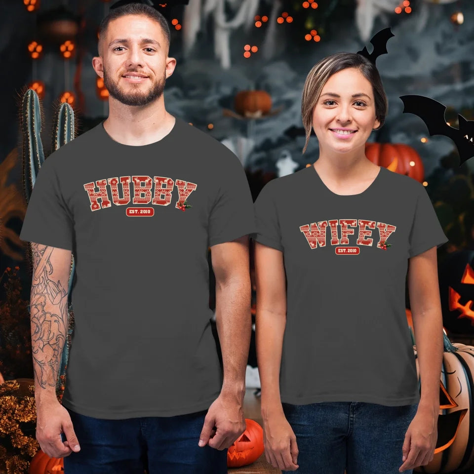 Wifey Pattern - Custom Name - Personalized Gift For Couples - Unisex T-Shirt