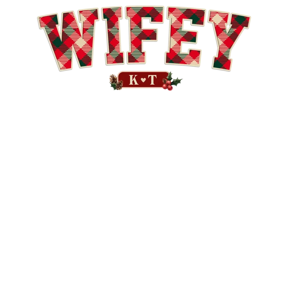 Wifey Plaid - Custom Name - Personalized Gift For Couples - Unisex T-Shirt