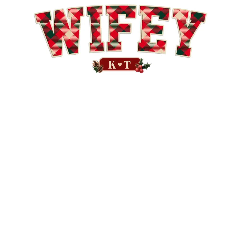 Wifey Plaid - Custom Name - Personalized Gift For Couples - Unisex T-Shirt