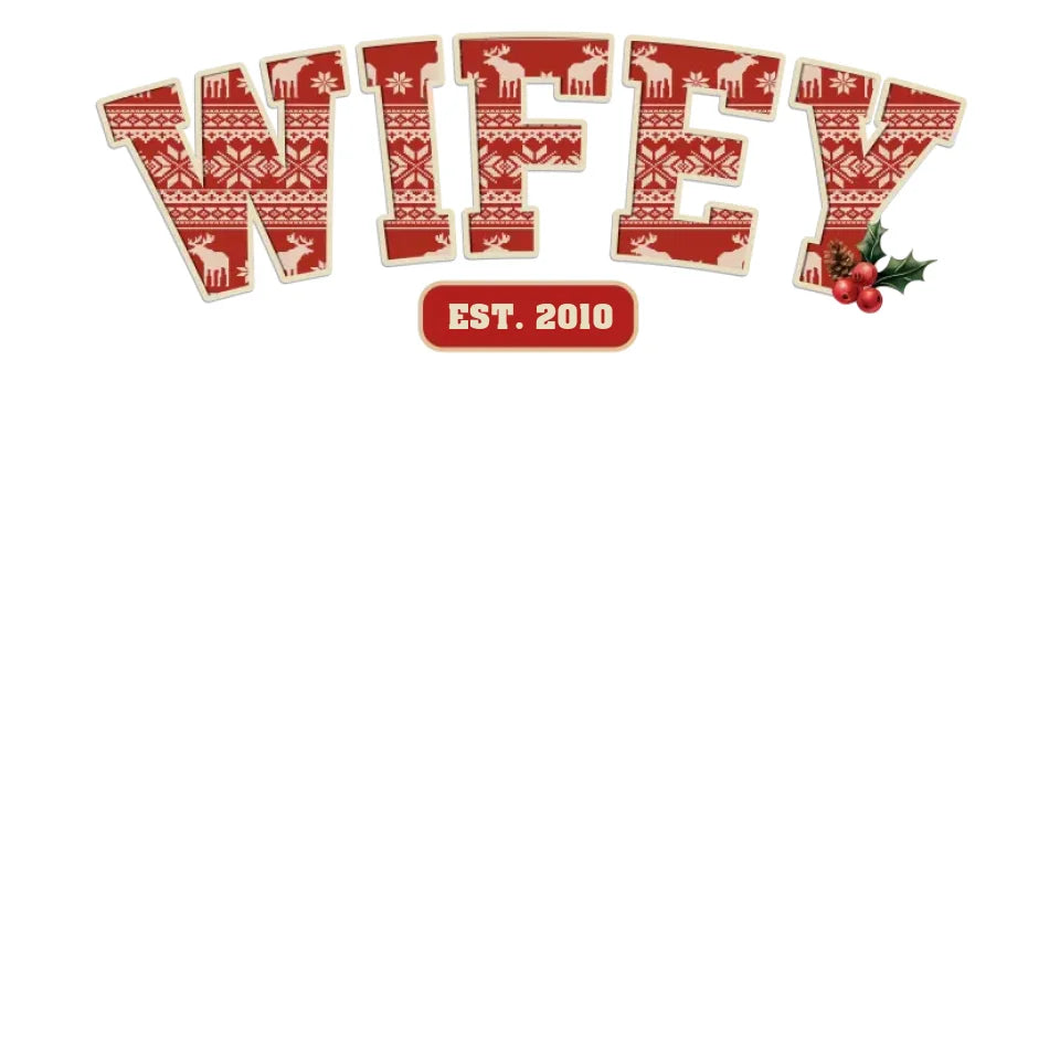 Wifey Pattern - Custom Name - Personalized Gift For Couples - Unisex Sweater