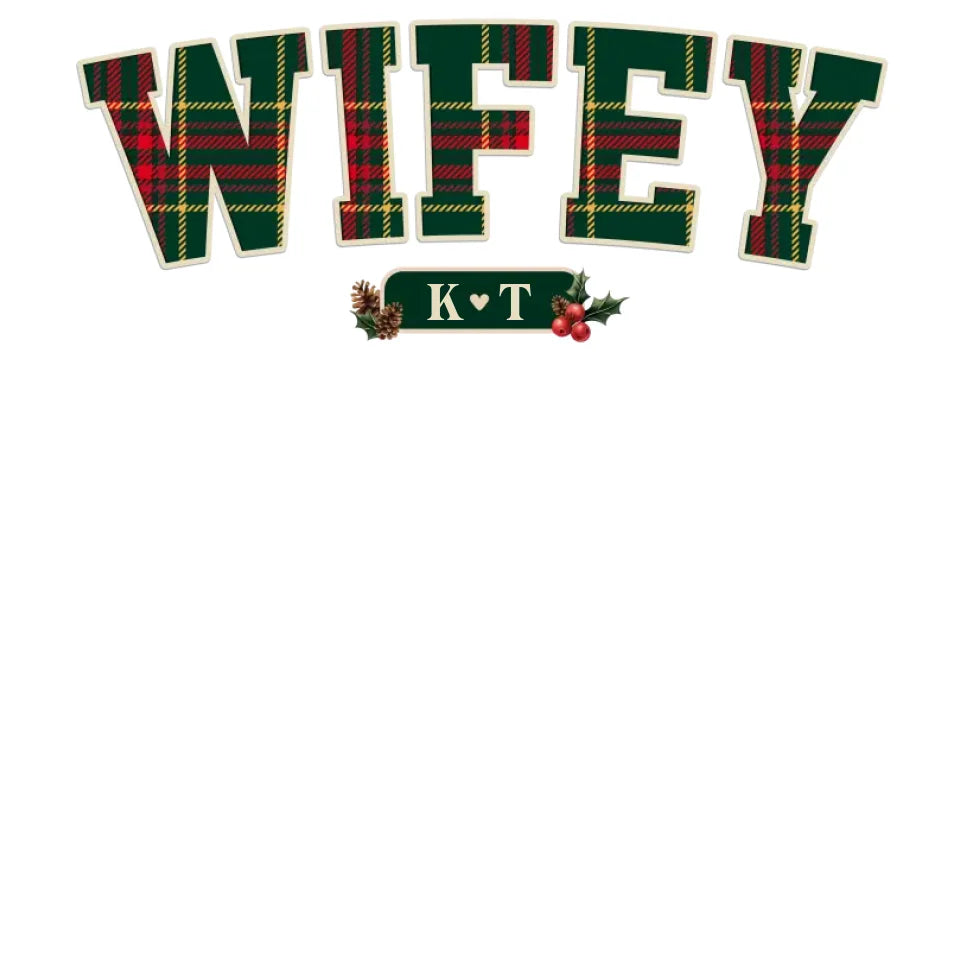 Wifey Plaid - Custom Name - Personalized Gift For Couples - Unisex Sweater