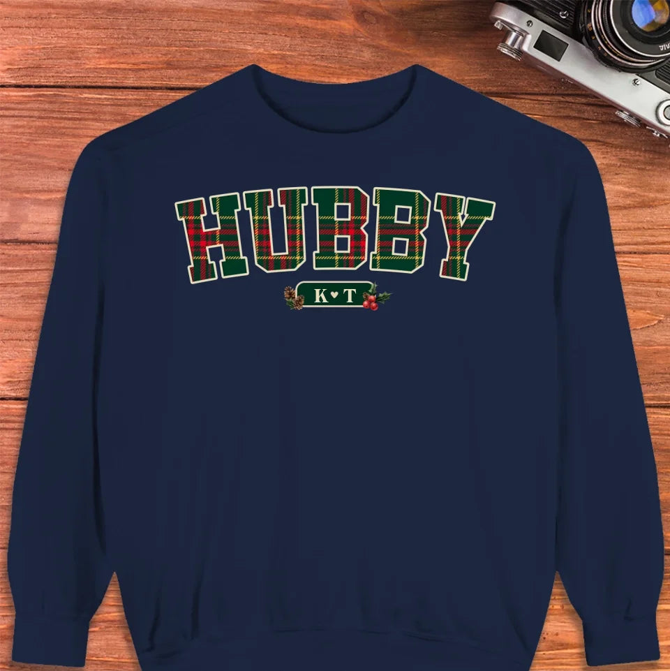 Wifey Plaid - Custom Name - Personalized Gift For Couples - Unisex Sweater