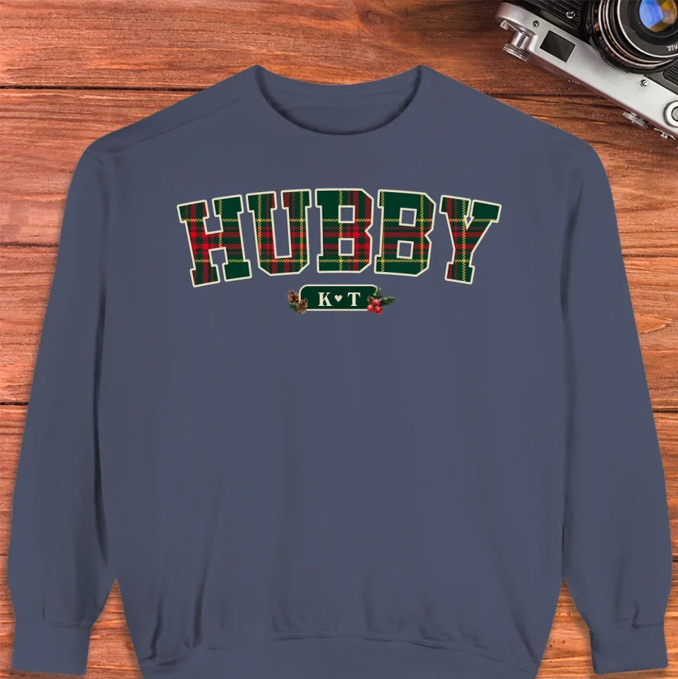 Wifey Plaid - Custom Name - Personalized Gift For Couples - Unisex Sweater