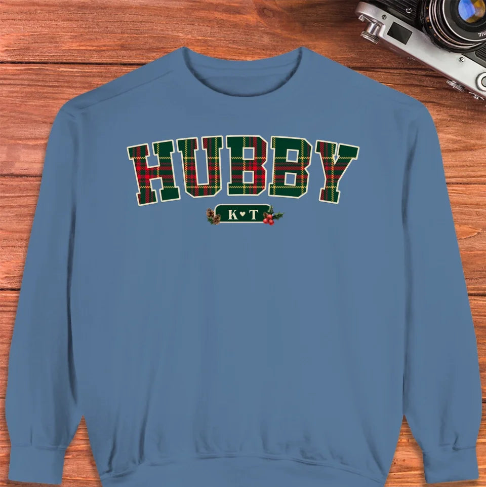 Wifey Plaid - Custom Name - Personalized Gift For Couples - Unisex Sweater