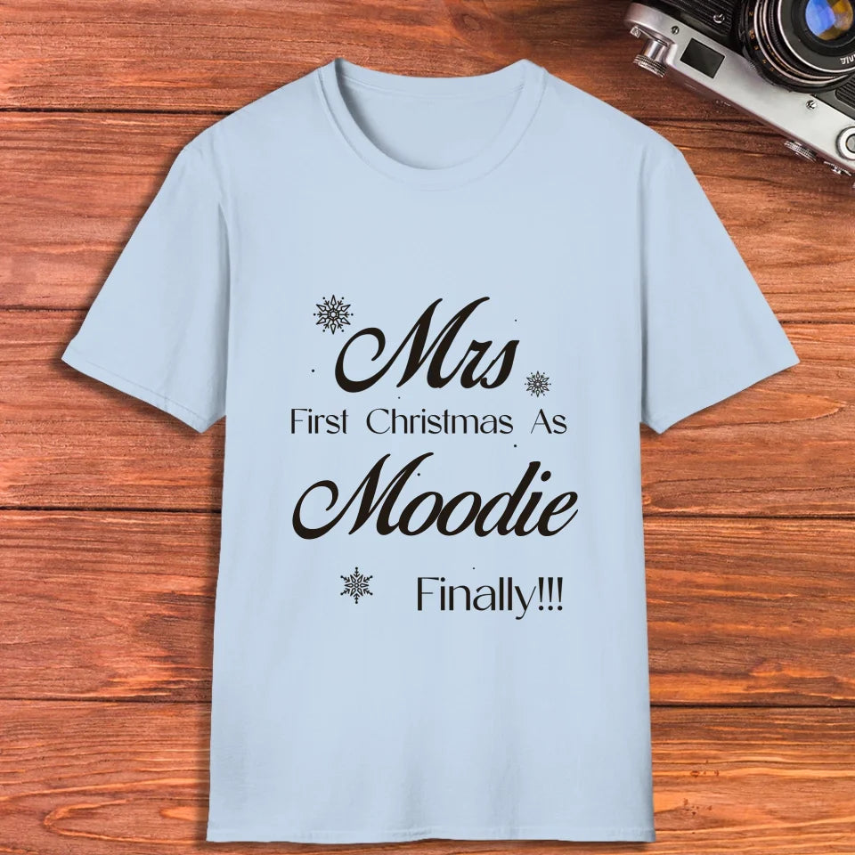 Our First Christmas - Custom Name - Personalized Gift For Couples - Unisex T-Shirt