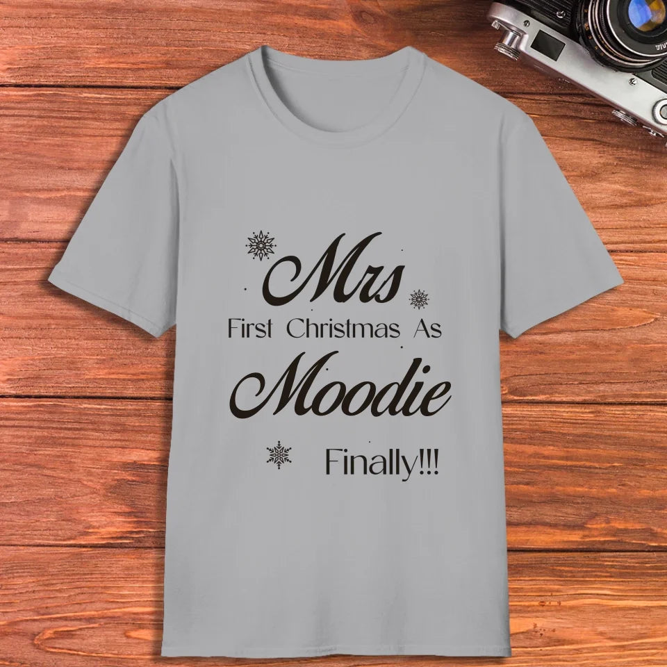 Our First Christmas - Custom Name - Personalized Gift For Couples - Unisex T-Shirt