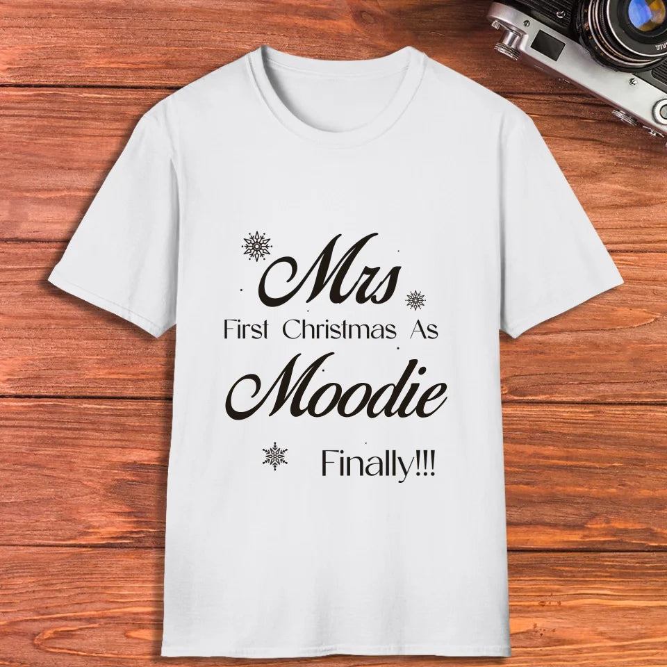 Our First Christmas - Custom Name - Personalized Gift For Couples - Unisex T-Shirt