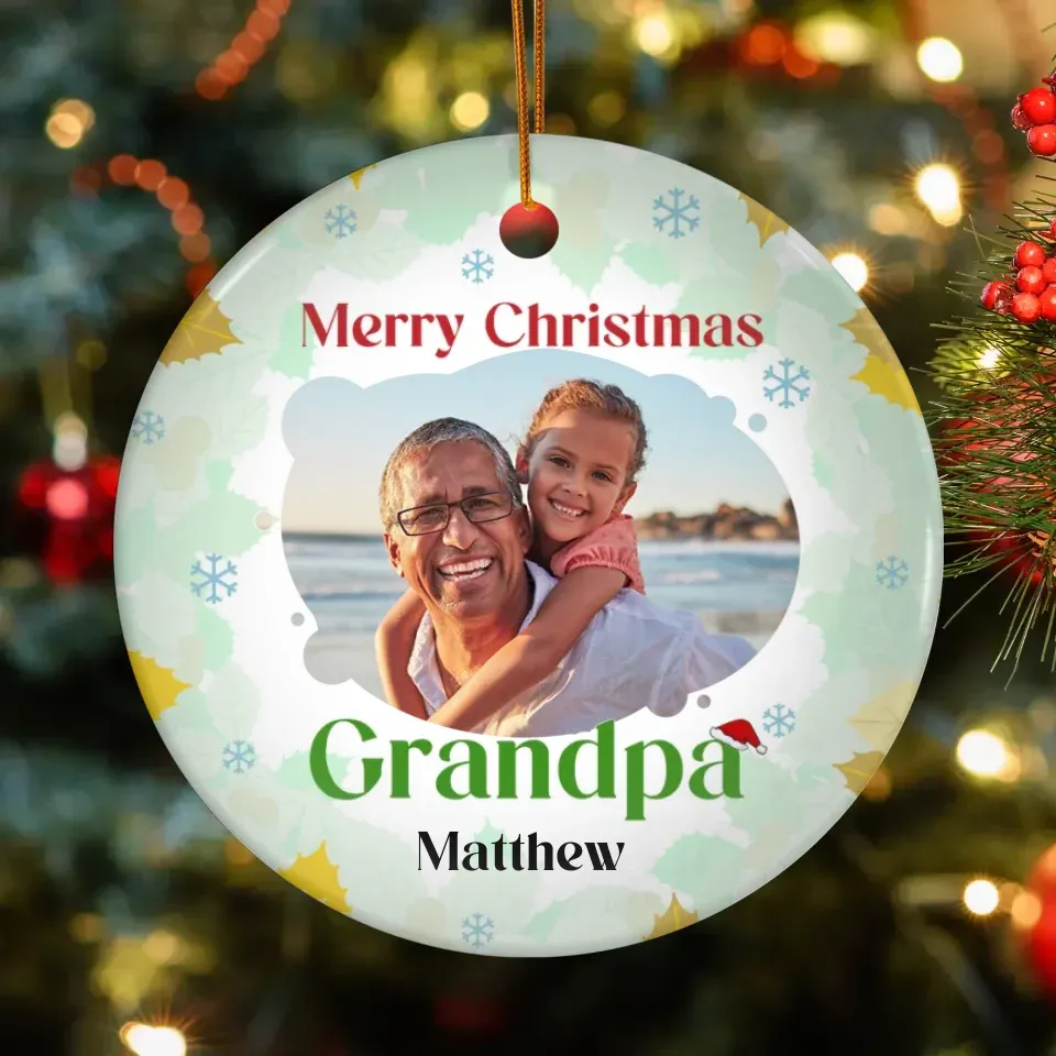 Merry Christmas Grandpa - Personalized Gift For Grandpa - Ornament