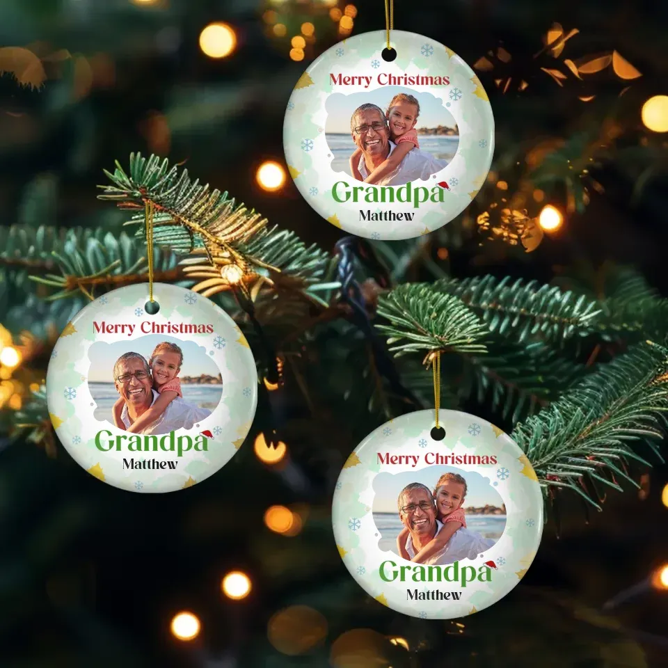 Merry Christmas Grandpa - Personalized Gift For Grandpa - Ornament