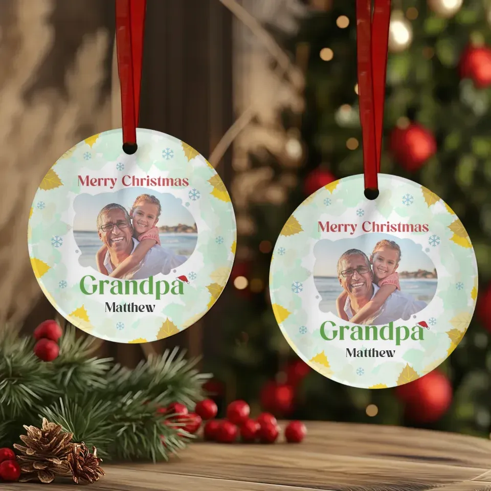 Merry Christmas Grandpa - Personalized Gift For Grandpa - Ornament