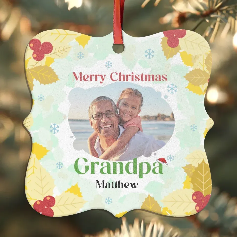 Merry Christmas Grandpa - Personalized Gift For Grandpa - Ornament