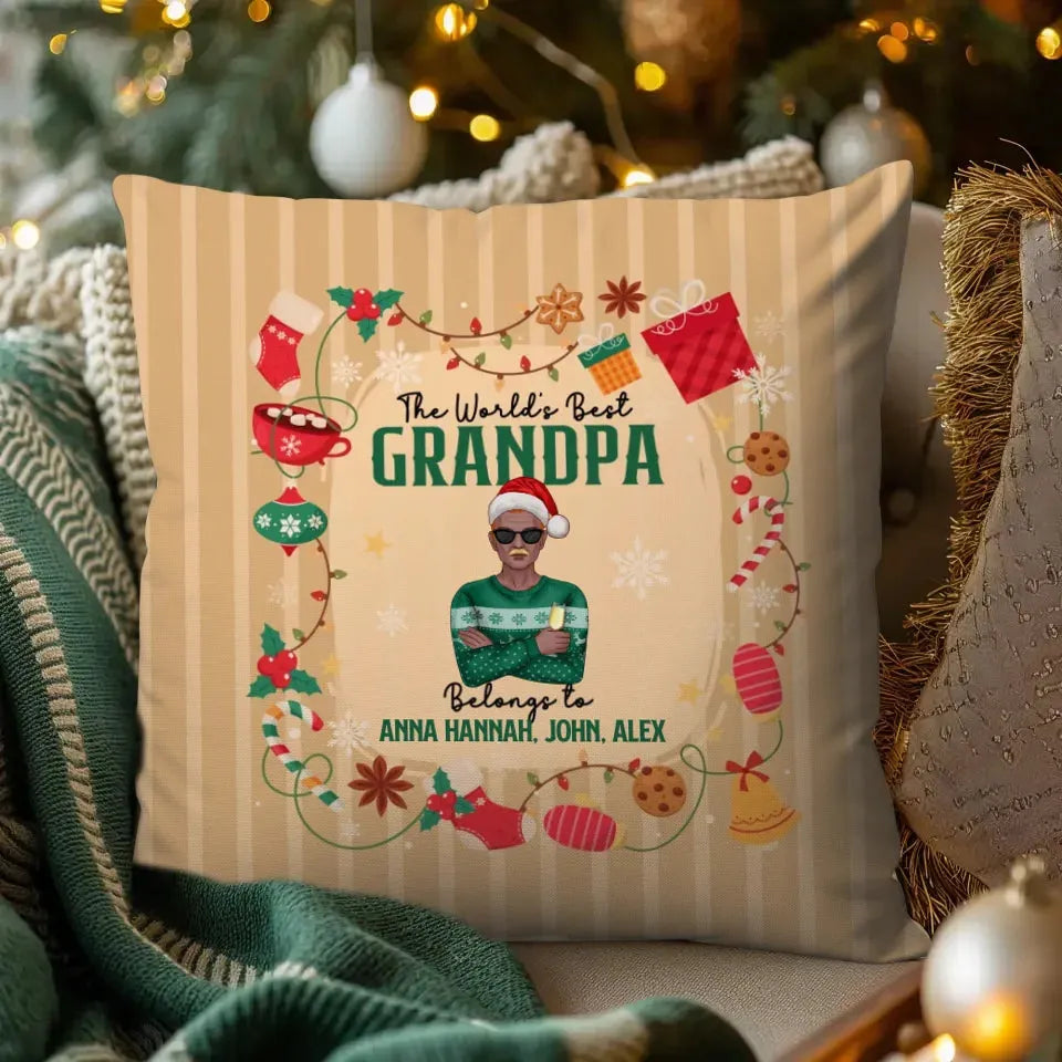 The Best Grandpa With Endless Love, We Cherish Him Dearly - Personalized Gift For Grandpa - Pillow