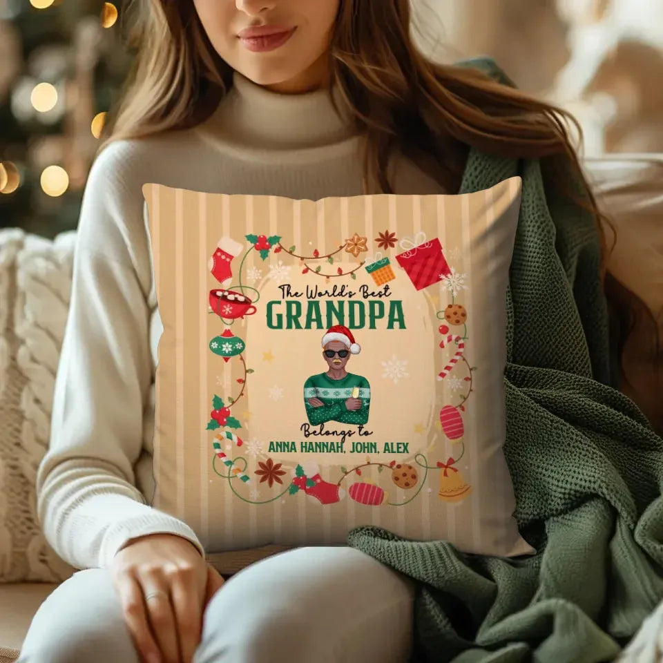 The Best Grandpa With Endless Love, We Cherish Him Dearly - Personalized Gift For Grandpa - Pillow