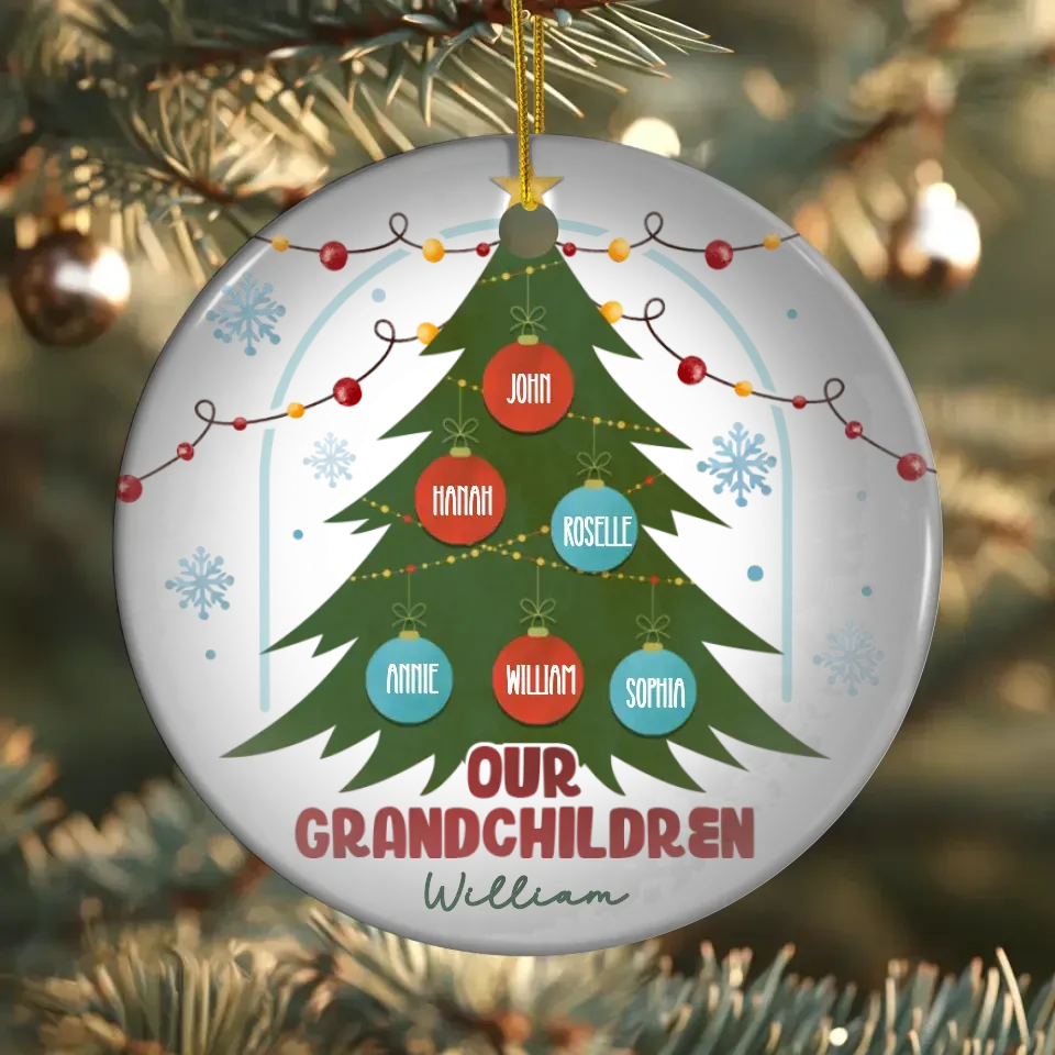 Our Precious Grandkids Bring Such Joy To Our Family - Personalized Gift For Grandpa - Ornament