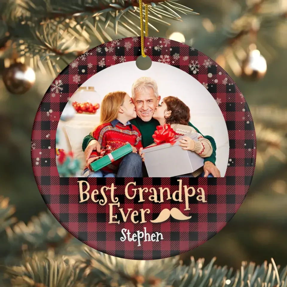 Best Grandpa Ever - Personalized Gift For Grandpa - Ornament