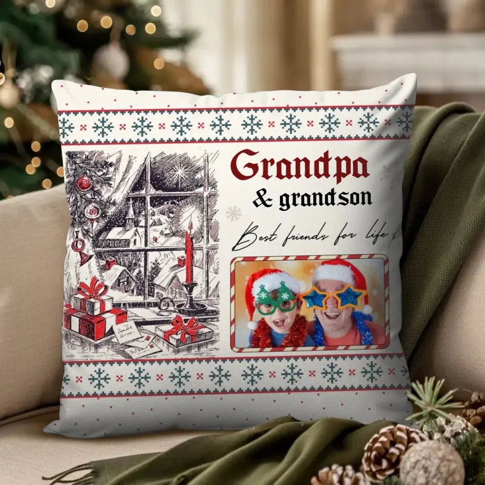 Best Friends For Life - Personalized Gift For Grandpa - Pillow