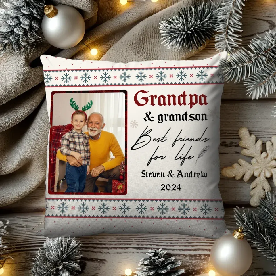 Grandpa And Grandchildren - Personalized Gift For Grandpa - Pillow