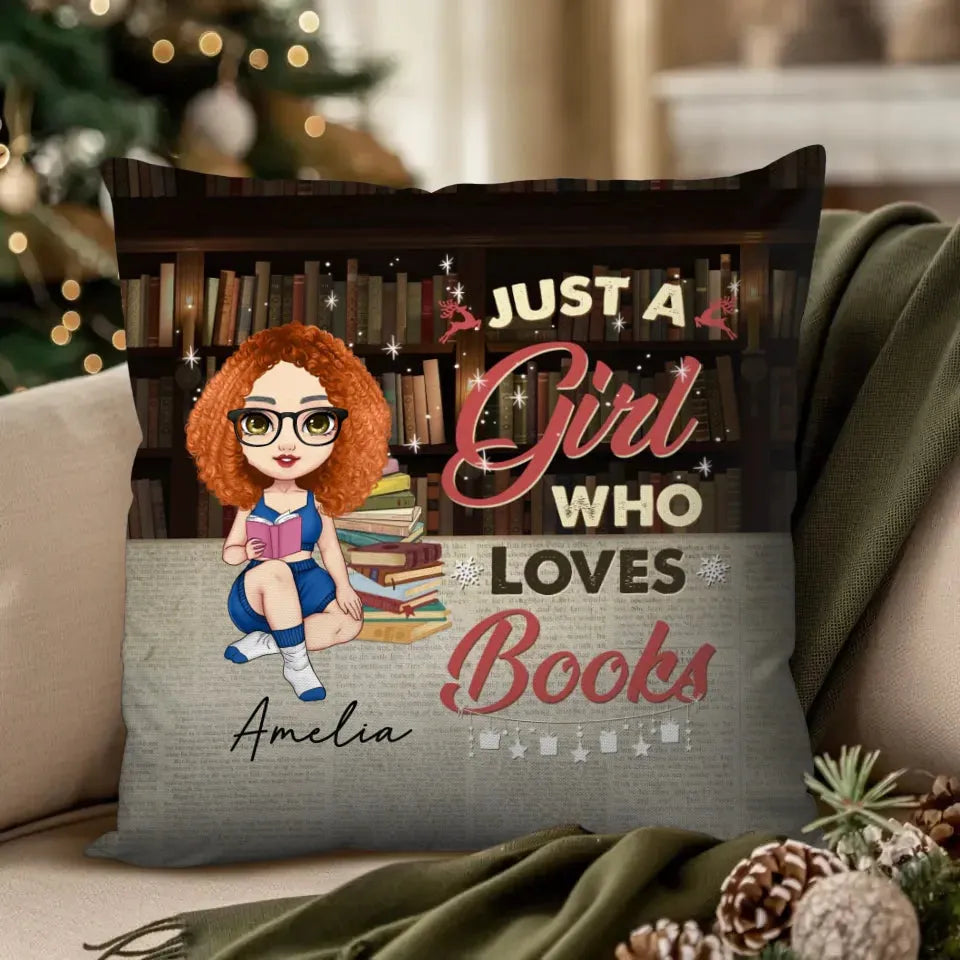 Just A Girl Who Loves Book - Personalized Gift For Mom - Pillow