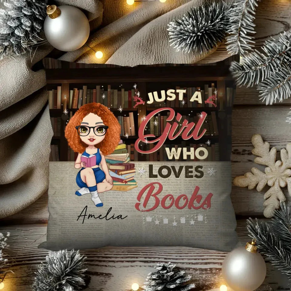 Just A Girl Who Loves Book - Personalized Gift For Mom - Pillow