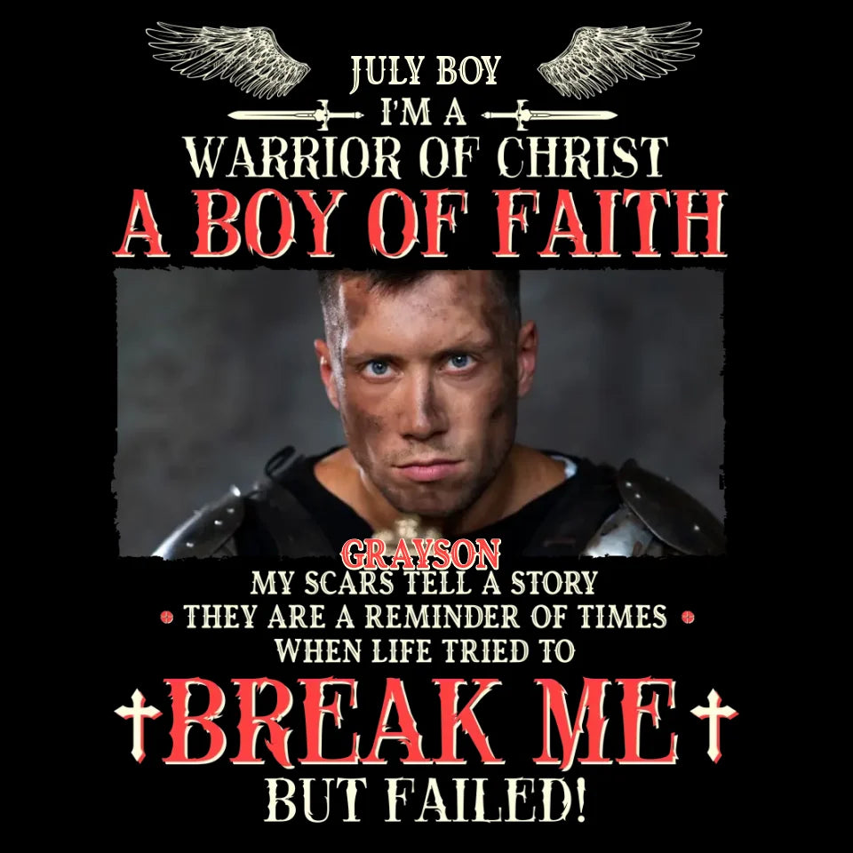 Warrior Of Christ - Custom Photo - Personalized Gifts For Him -  T-Shirt