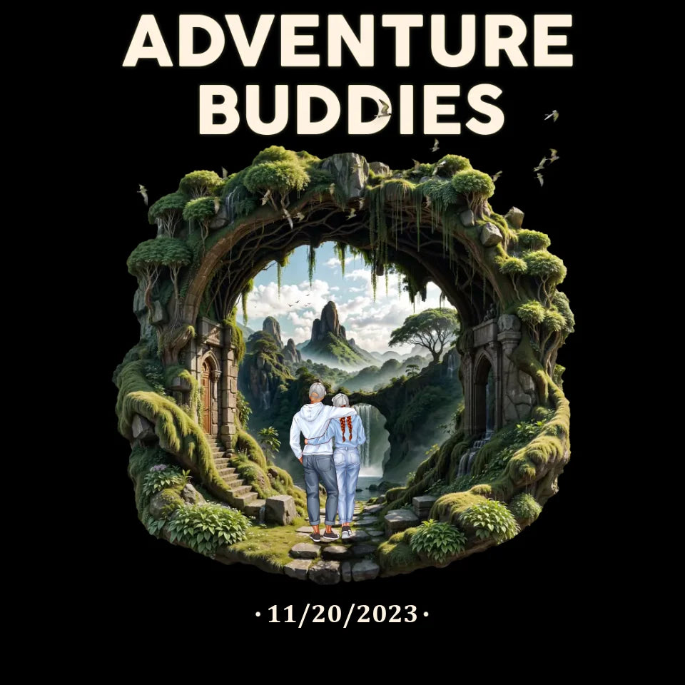 Adventure Buddies - Custom Date - Personalized Gifts For Couple - T-Shirt