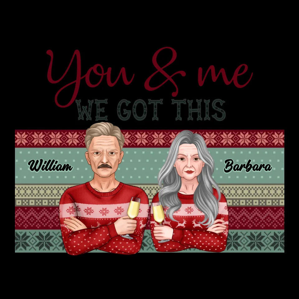 You And Me We Got This With Christmas Buffalo Plaid - Custom  Name - Personalized Gift For Couples - Unisex Hoodie