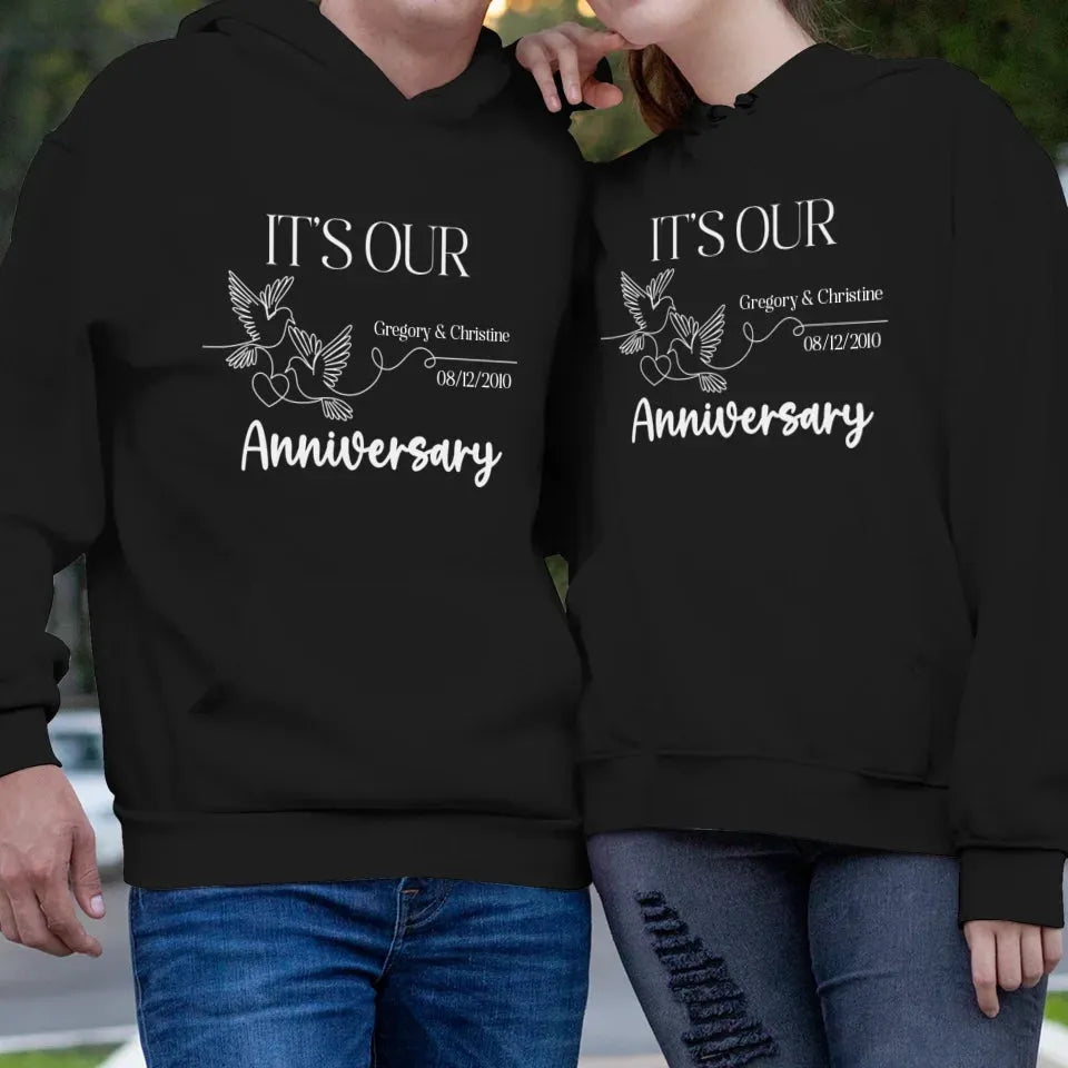 It's Our Anniversary, Wedding Ring - Personalized Gifts For Couple - Unisex Hoodie